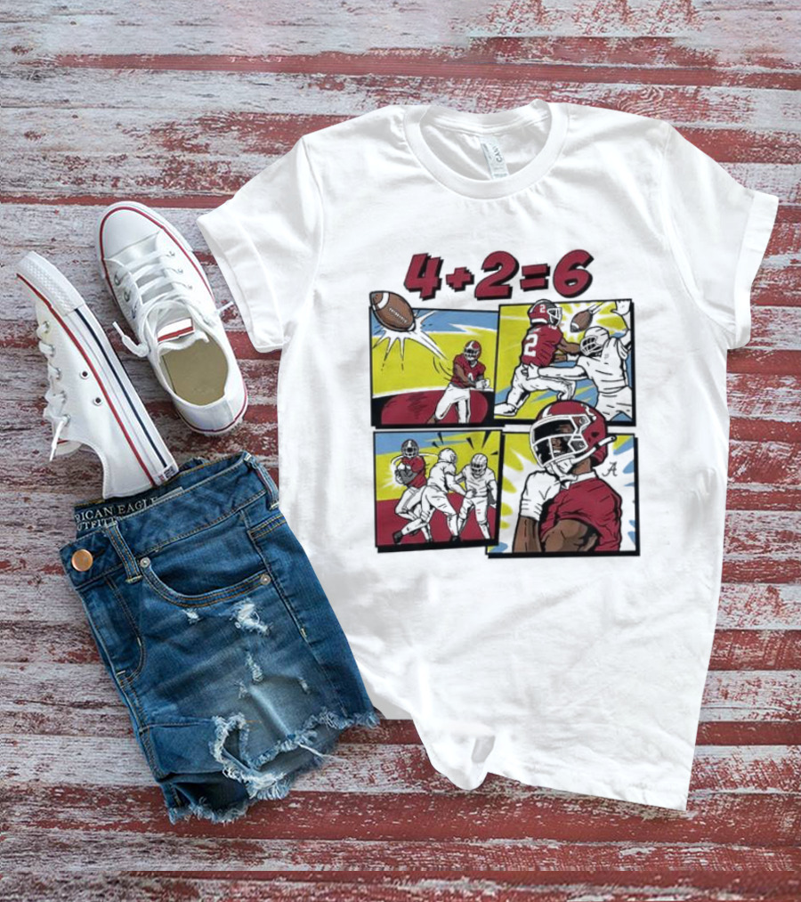 Alabama Crimson Tide Ryan Williams Comic 4 Plus 2 Equals 6 The Catch T-Shirt