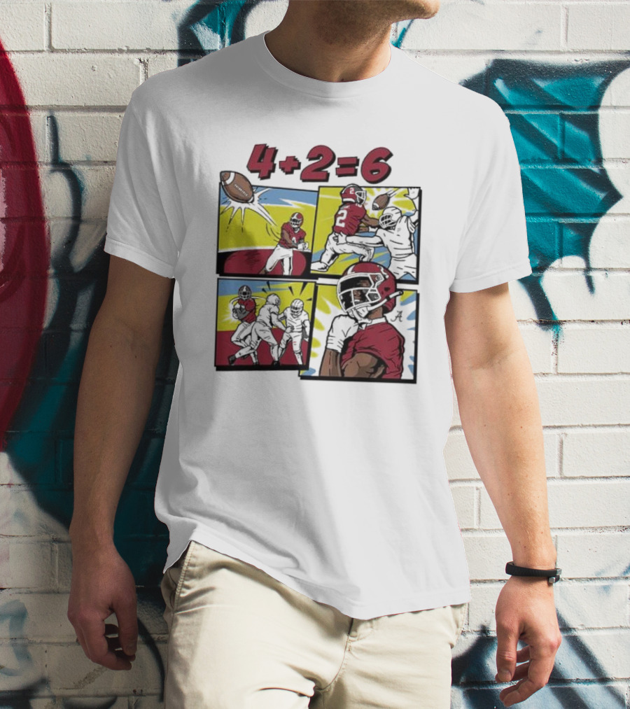 Alabama Crimson Tide Ryan Williams Comic 4 Plus 2 Equals 6 The Catch T-Shirt
