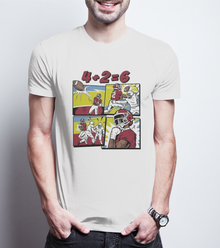 Alabama Crimson Tide Ryan Williams Comic 4 Plus 2 Equals 6 The Catch T-Shirt
