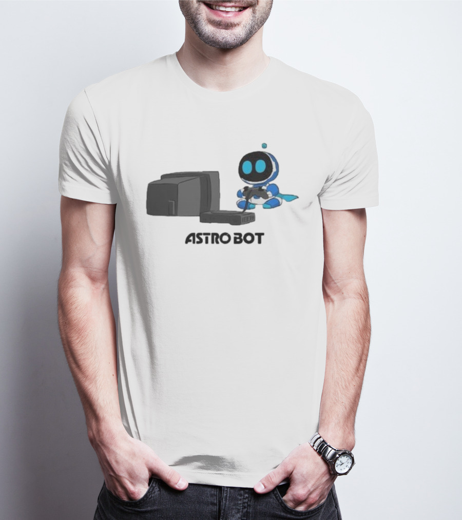 Astro Bot Playing Video Game Retro Console T-Shirt
