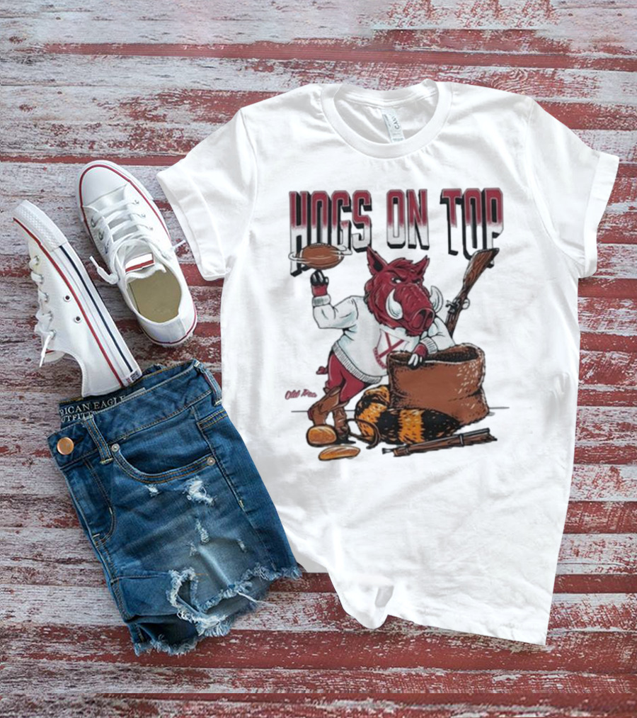 Hogs On Top Old Time Football T-Shirt