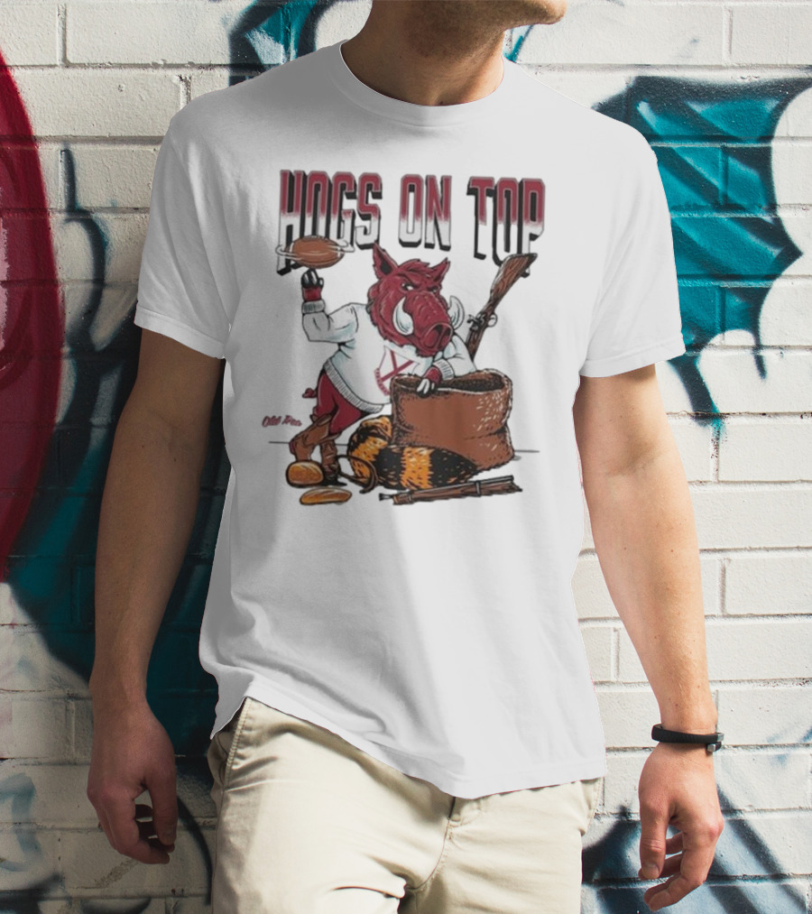 Hogs On Top Old Time Football T-Shirt
