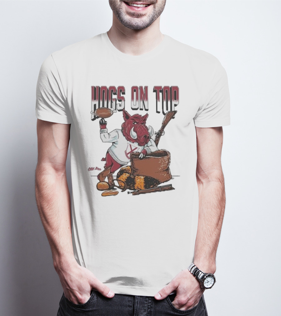 Hogs On Top Old Time Football T-Shirt