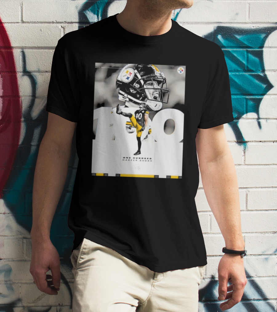 TJ Watt Pittsburgh Steelers 100 Career Sacks Signature T-Shirt