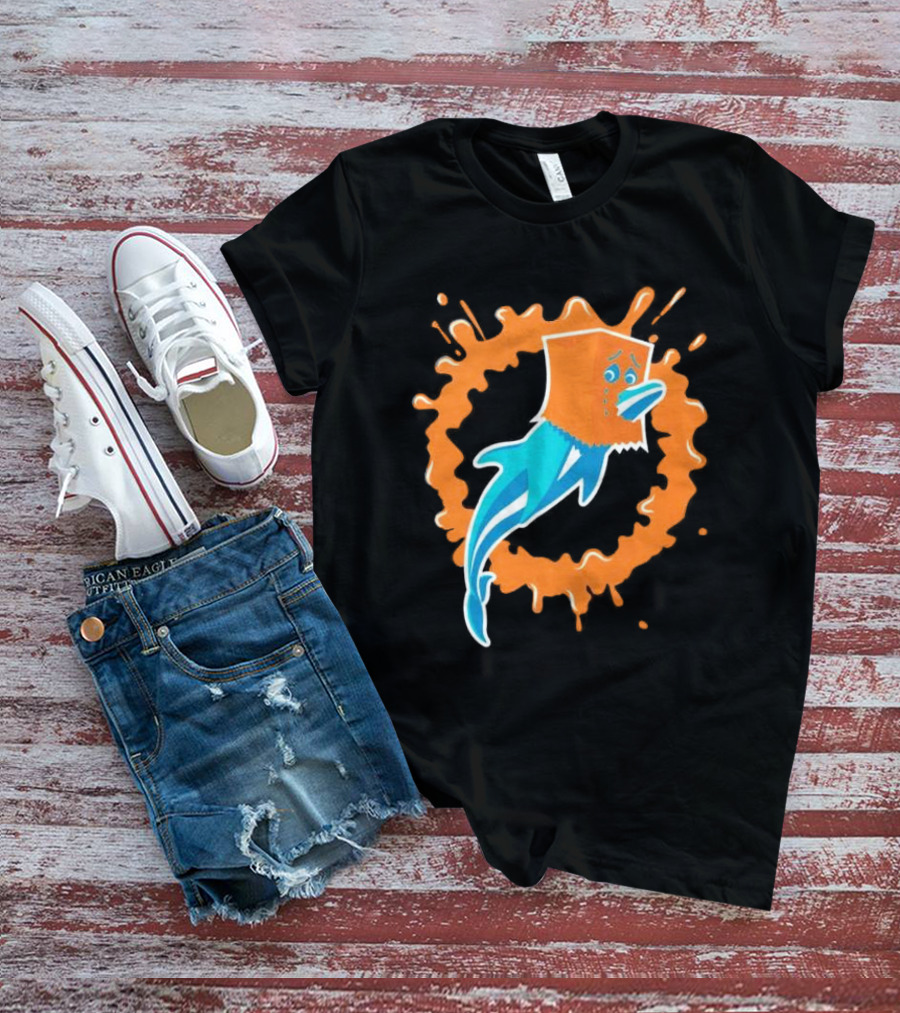 Paper Bag Dolphin Miami Dolphins Fan Humor NFL Sports Team T-Shirt