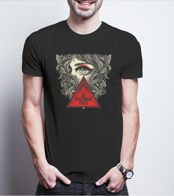 As December Falls Triangle Eye Art Illuminated Leaf T-Shirt