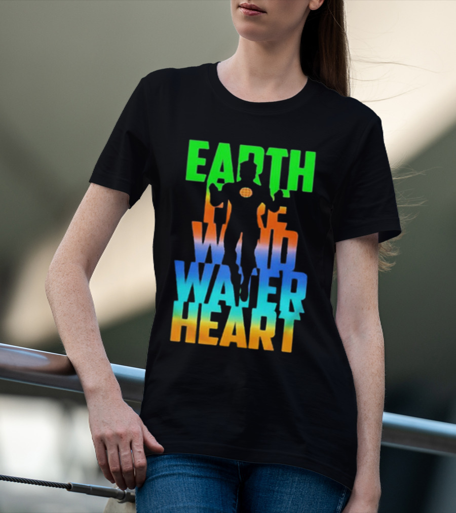 Earth Fire Wind Water Heart Captain Planet T-Shirt