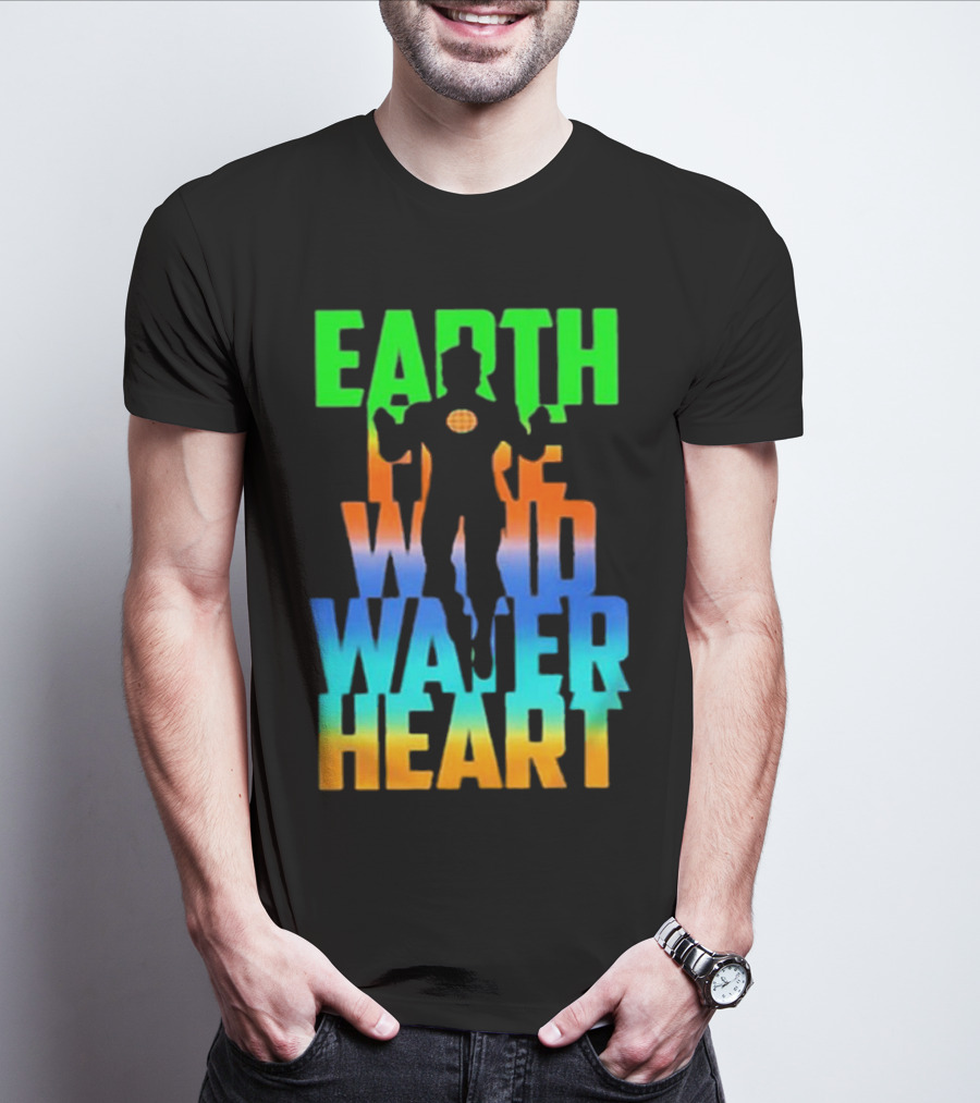 Earth Fire Wind Water Heart Captain Planet T-Shirt