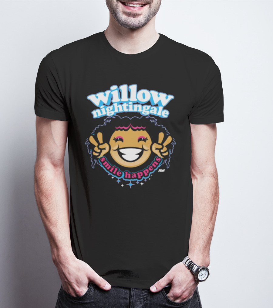 Willow Nightingale Smile Happens AEW Peaceful Emoji T-Shirt