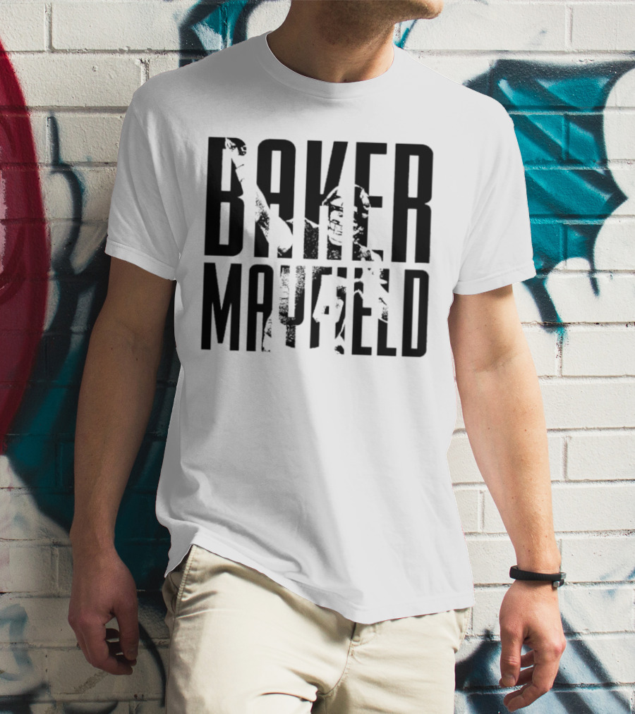 Baker Mayfield Tampa Bay Buccaneers Black And White Overlay T-Shirt