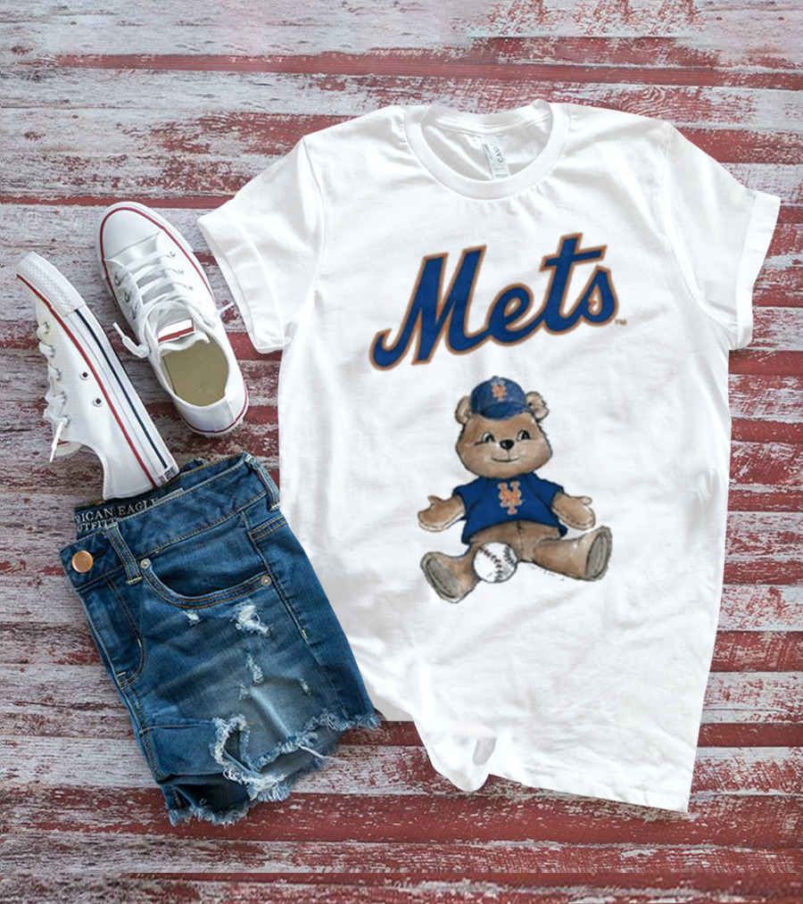 Mets Bear With Cap And Ball T-Shirt