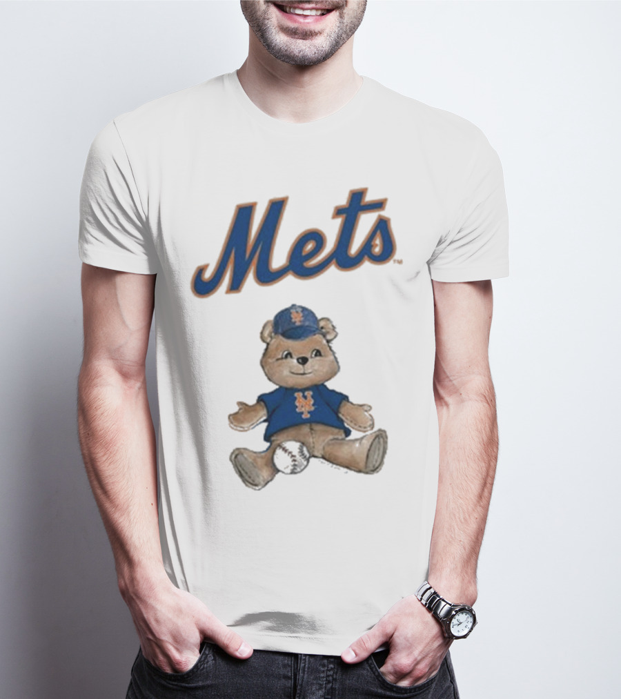 Mets Bear With Cap And Ball T-Shirt