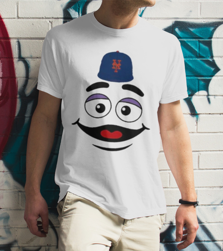 New York Mets Grimace Face Smile Victory Gameday Baseball Cap T-Shirt