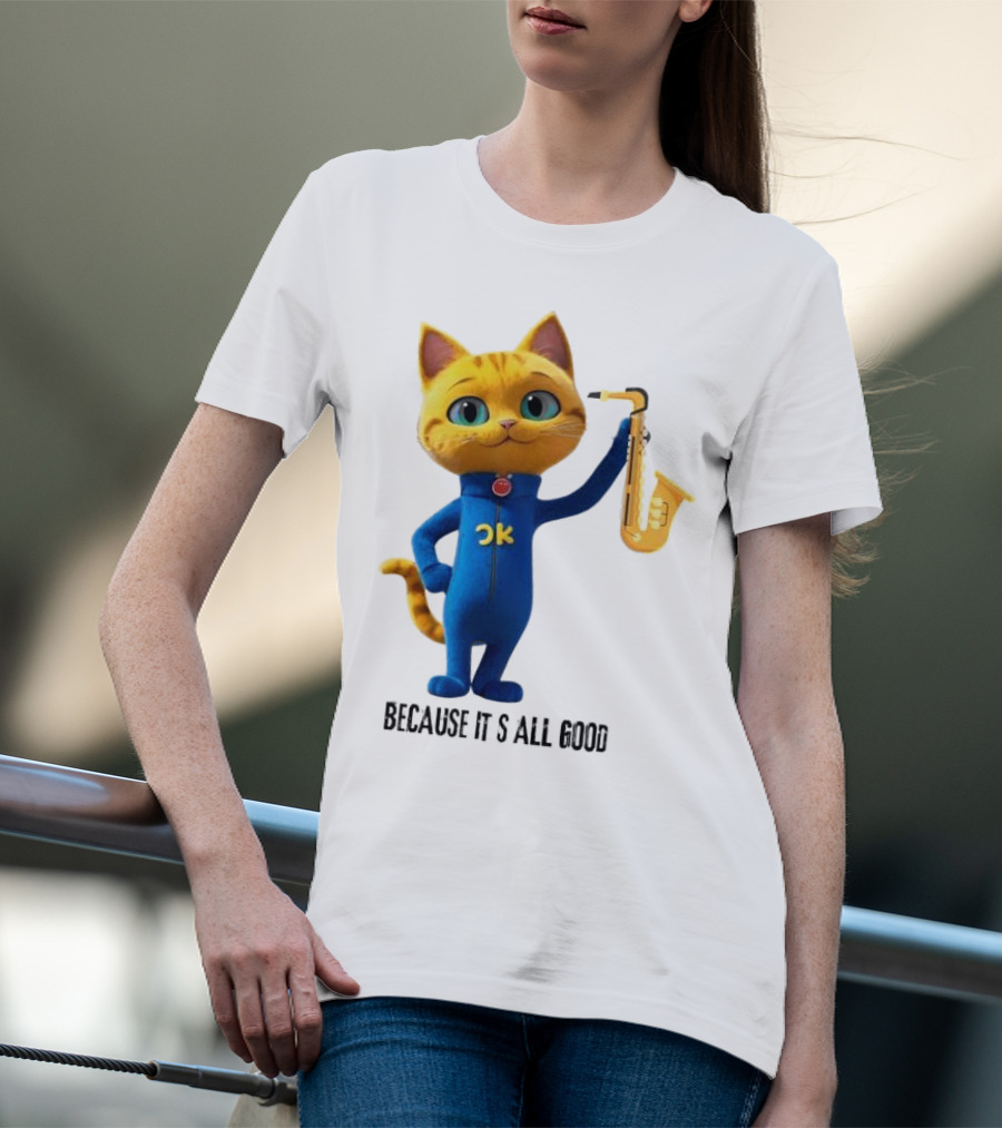 Pete The Cat With Saxophone Because It's All Good T-Shirt