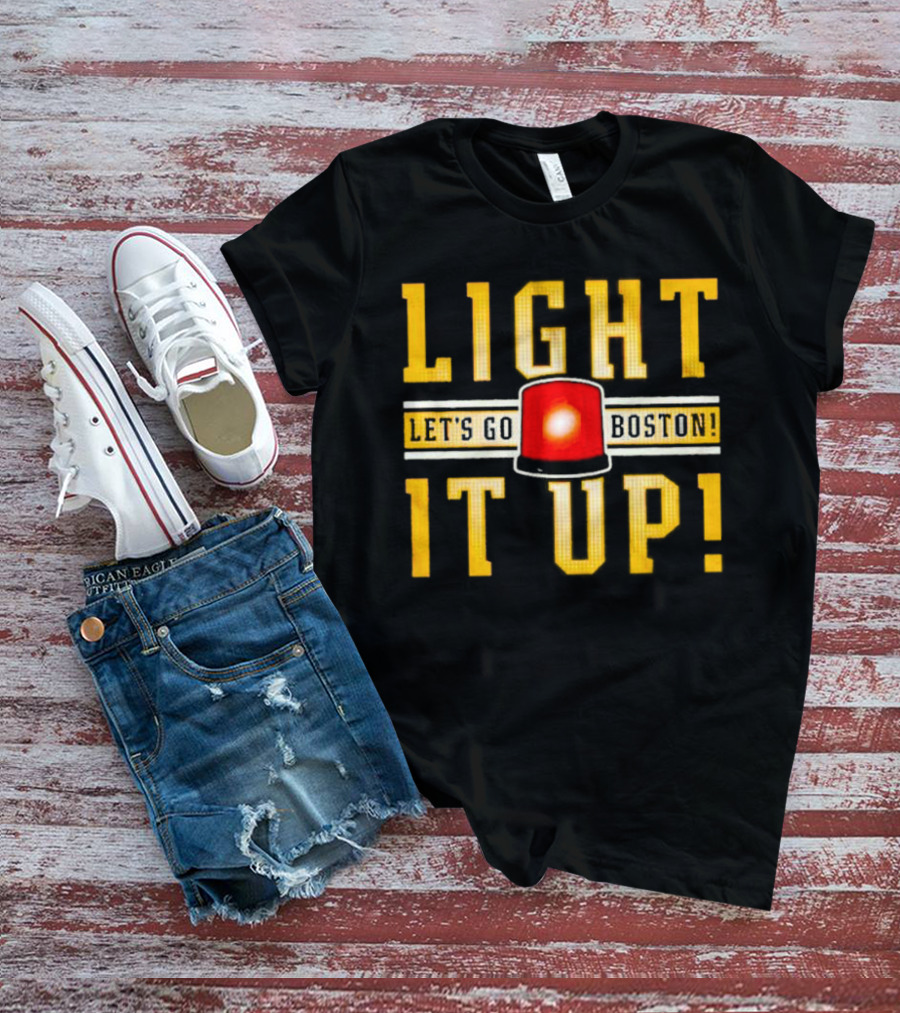 Light It Up Let's Go Boston Hockey Alarm Light T-Shirt