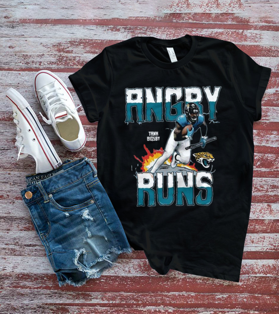 Tank Bigsby Angry Runs Jaguar Football Burst T-Shirt
