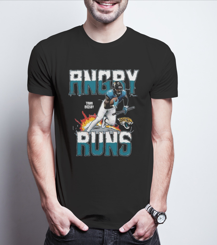 Tank Bigsby Angry Runs Jaguar Football Burst T-Shirt