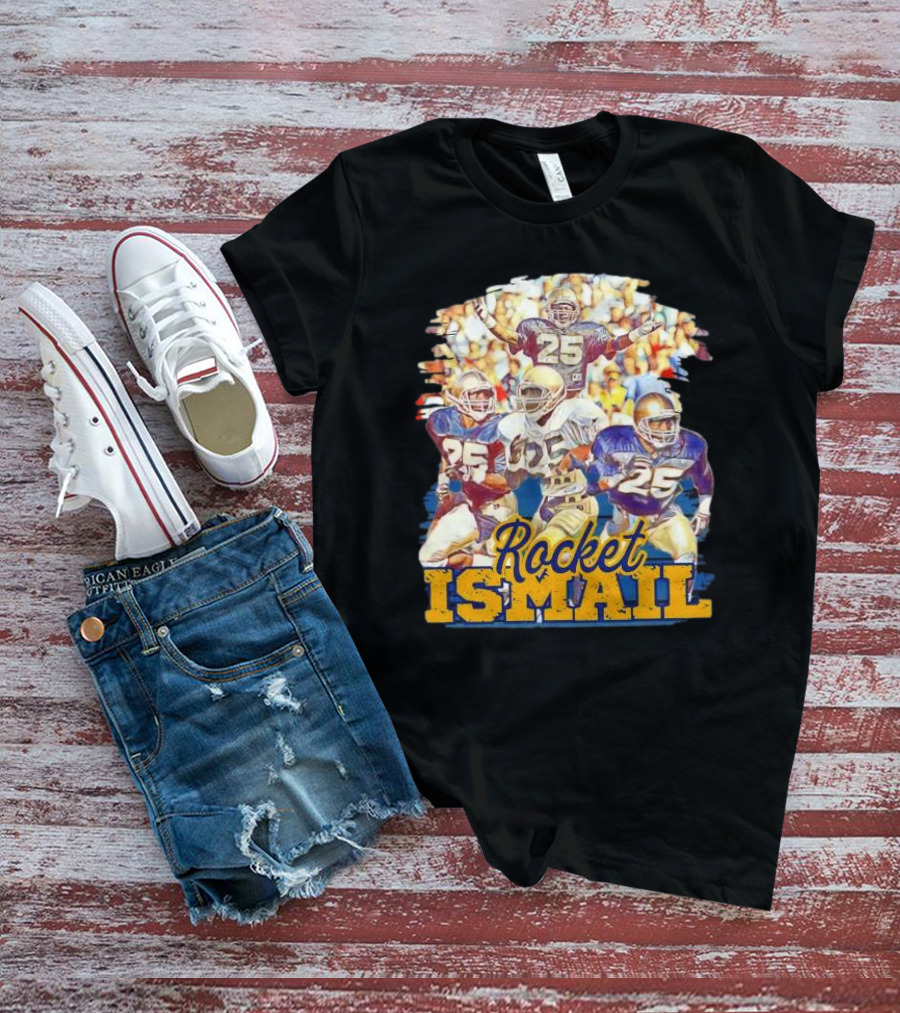 Rocket Ismail Vintage Notre Dame Football Icon 25 T-Shirt