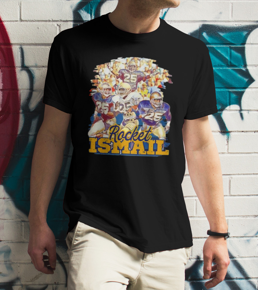 Rocket Ismail Vintage Notre Dame Football Icon 25 T-Shirt