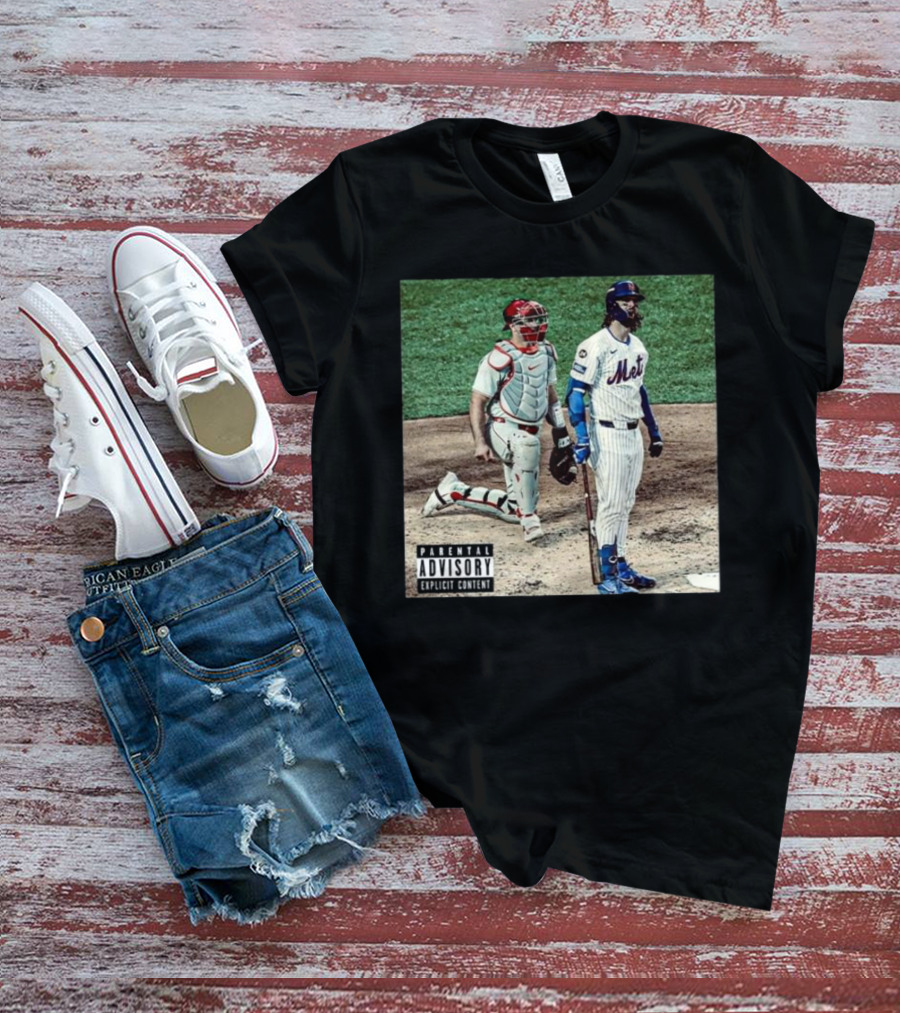 Mets Jesse Winker Parental Advisory Explicit Content Baseball Image T-Shirt