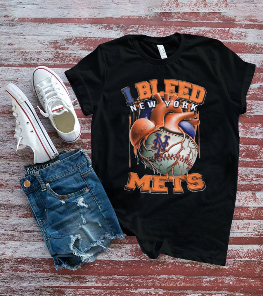 I Bleed New York Mets Heart T-Shirt