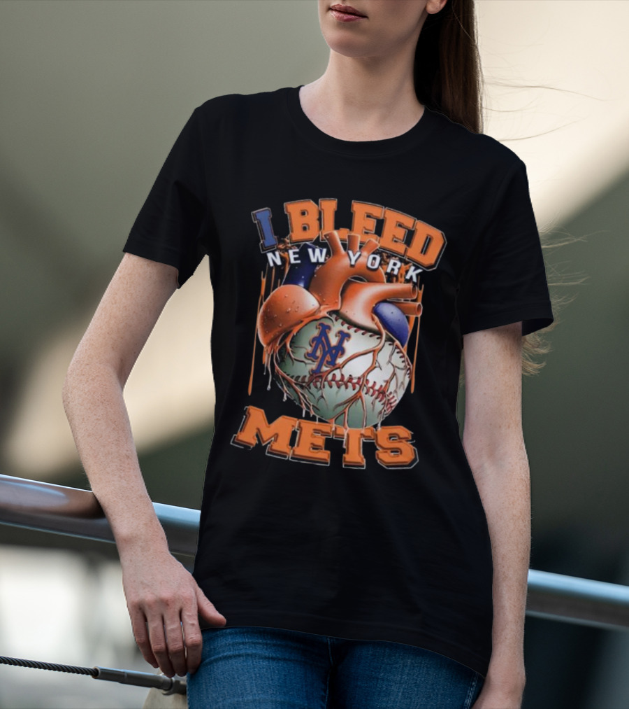 I Bleed New York Mets Heart T-Shirt