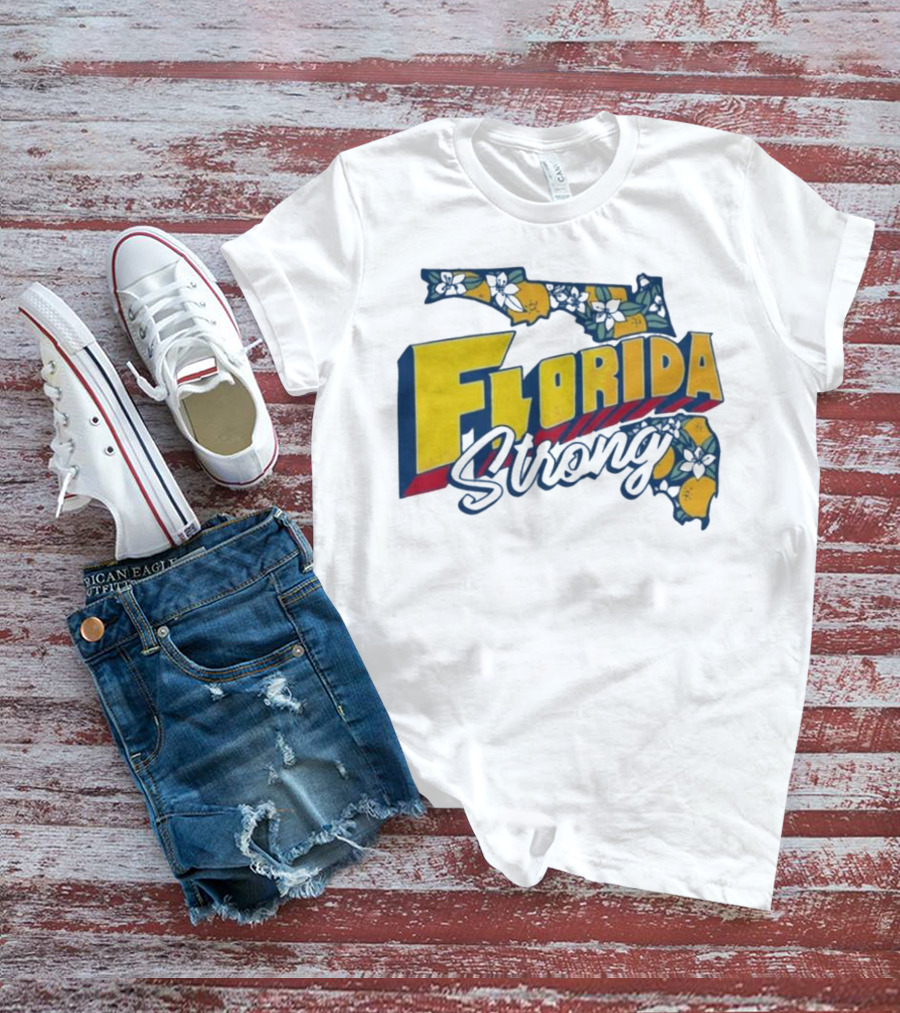 Florida Strong Hurricane Milton Pray Orange Blossom Map T-Shirt