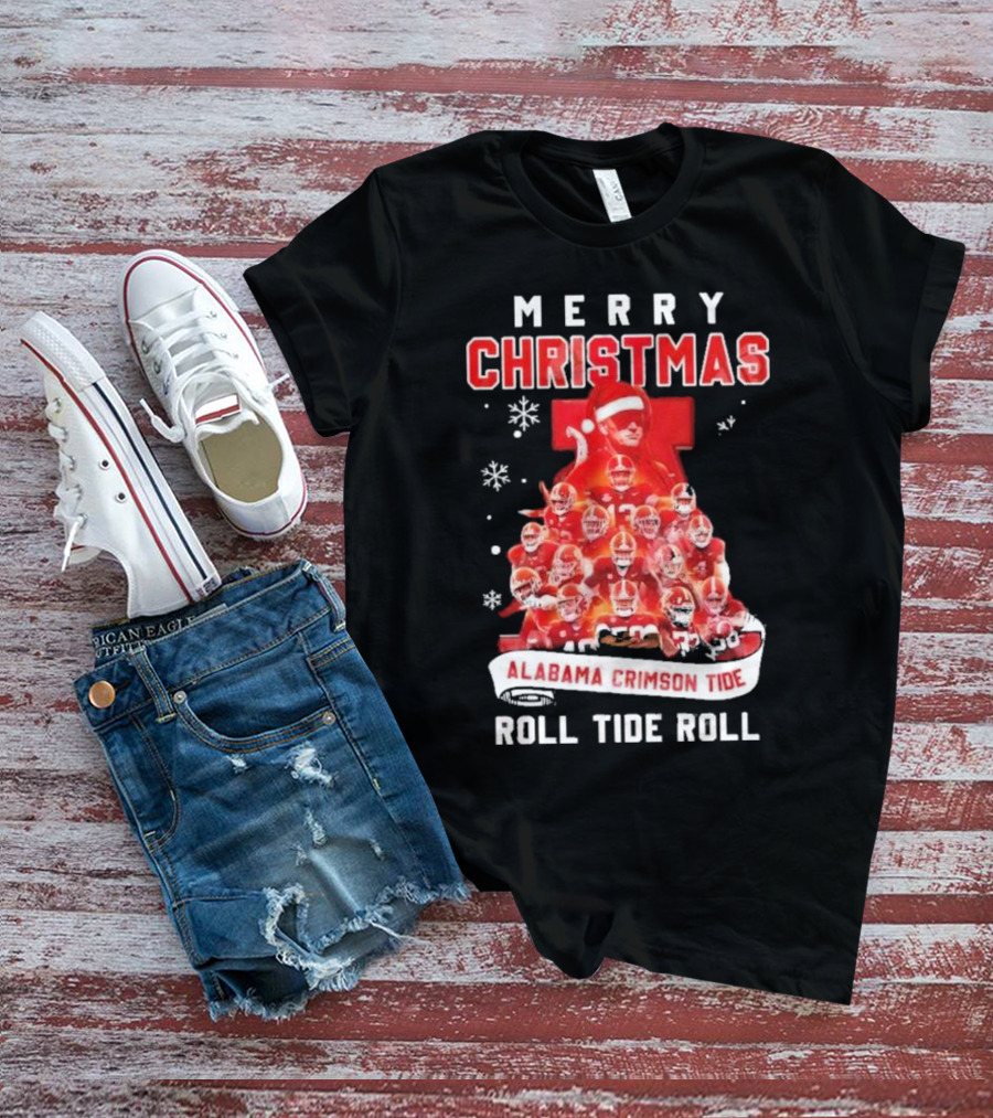 Merry Christmas Alabama Crimson Tide Roll Tide Roll T-Shirt