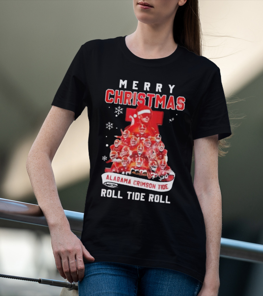 Merry Christmas Alabama Crimson Tide Roll Tide Roll T-Shirt