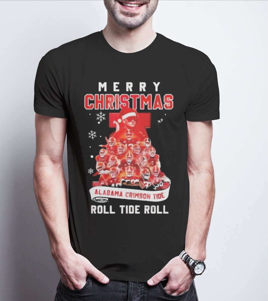 Merry Christmas Alabama Crimson Tide Roll Tide Roll T-Shirt