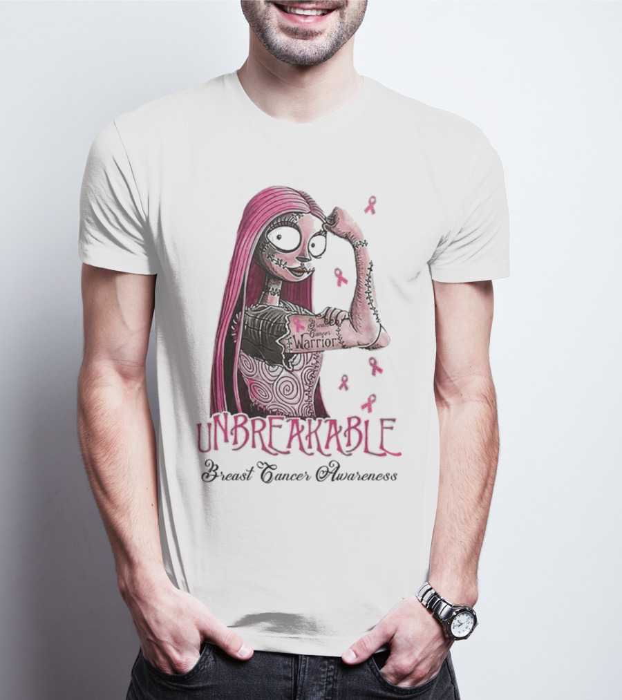 The Nightmare Before Christmas Sally Unbreakable Breast Cancer Awareness Warrior T-Shirt