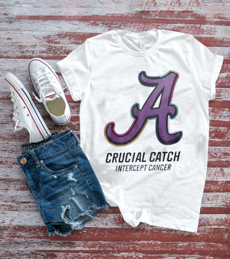 Alabama Crimson Tide Crucial Catch Intercept Cancer T-Shirt