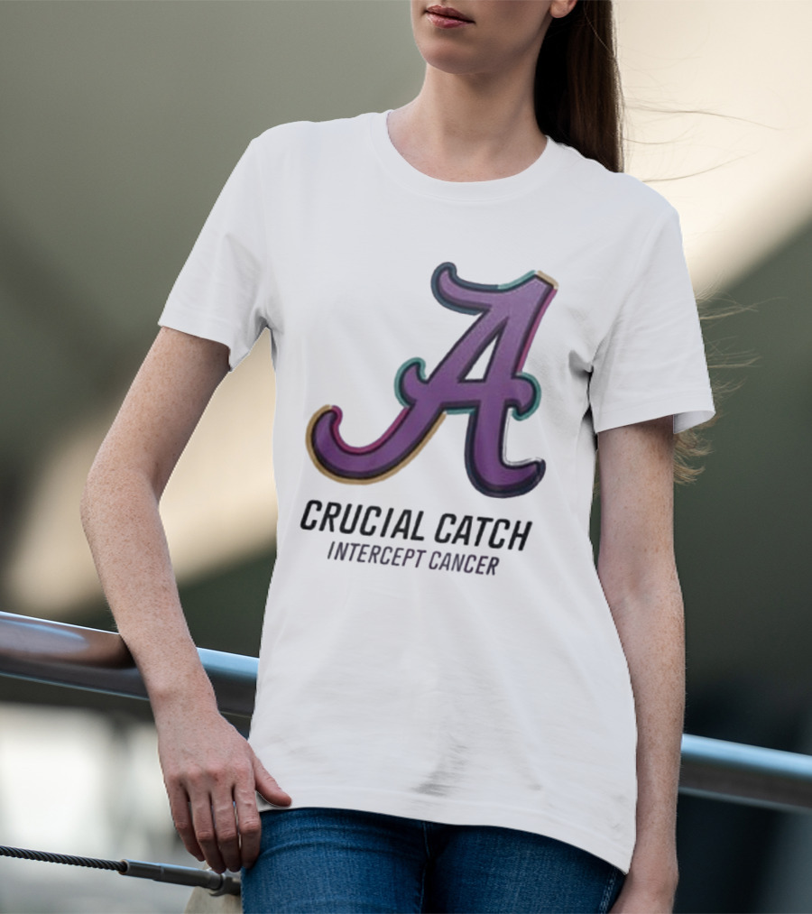 Alabama Crimson Tide Crucial Catch Intercept Cancer T-Shirt
