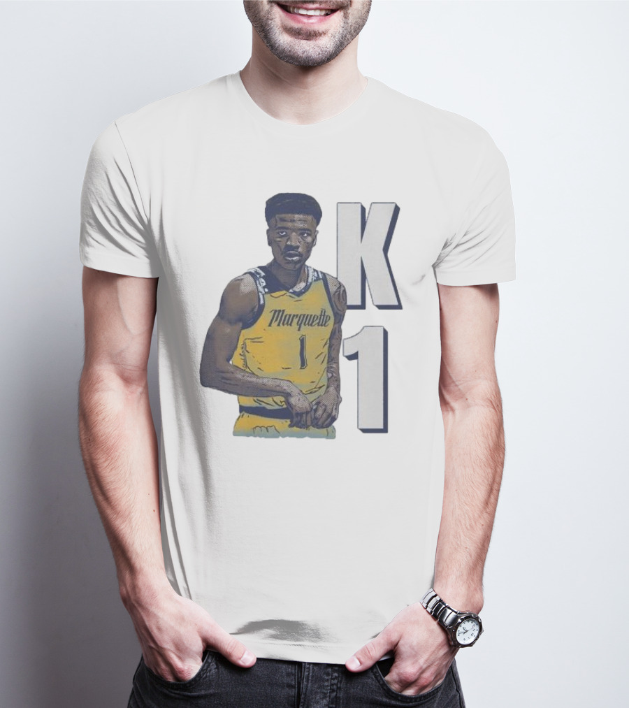 K1 Kameron Jones Marquette Golden Eagles Basketball Cartoon Player T-Shirt
