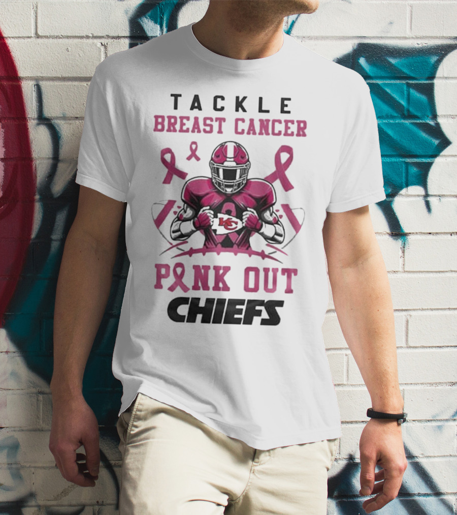 Kansas City Chiefs Tackle Breast Cancer Pink Out Chiefs T-Shirt