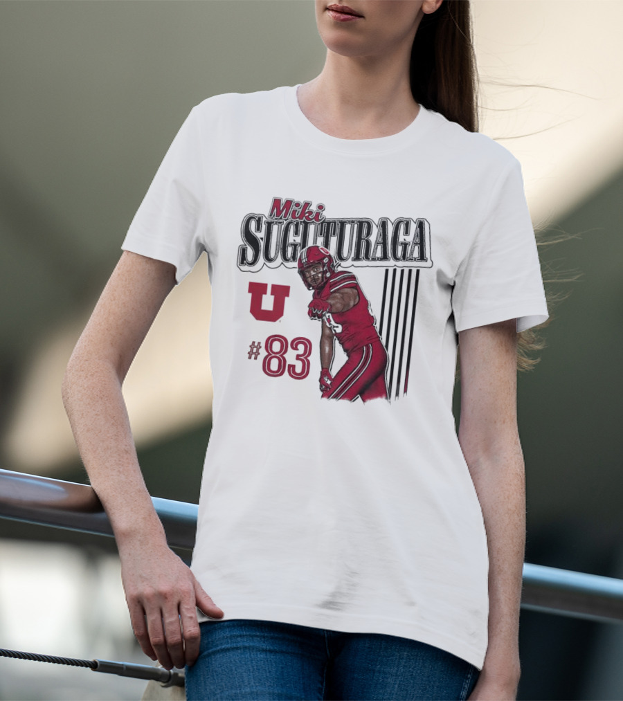 Miki Suguturaga Utah Utes #83 Football Cartoon Player T-Shirt