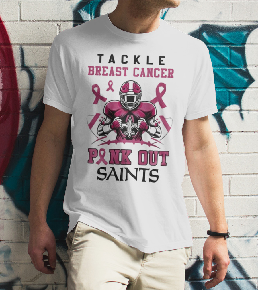 New Orleans Saints Tackle Breast Cancer Pink Out T-Shirt