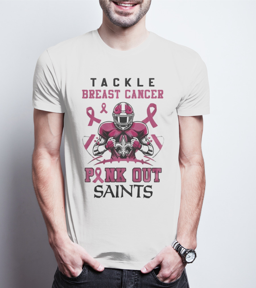New Orleans Saints Tackle Breast Cancer Pink Out T-Shirt