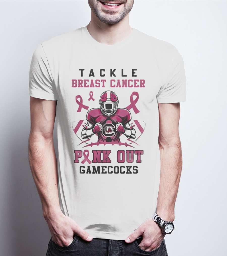 South Carolina Gamecocks Tackle Breast Cancer Pink Out T-Shirt