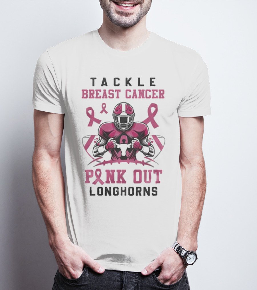 Tackle Breast Cancer Pink Out Longhorns T-Shirt