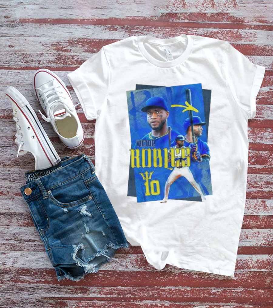 Victor Robles Baseball Player Blue And Yellow T-Shirt