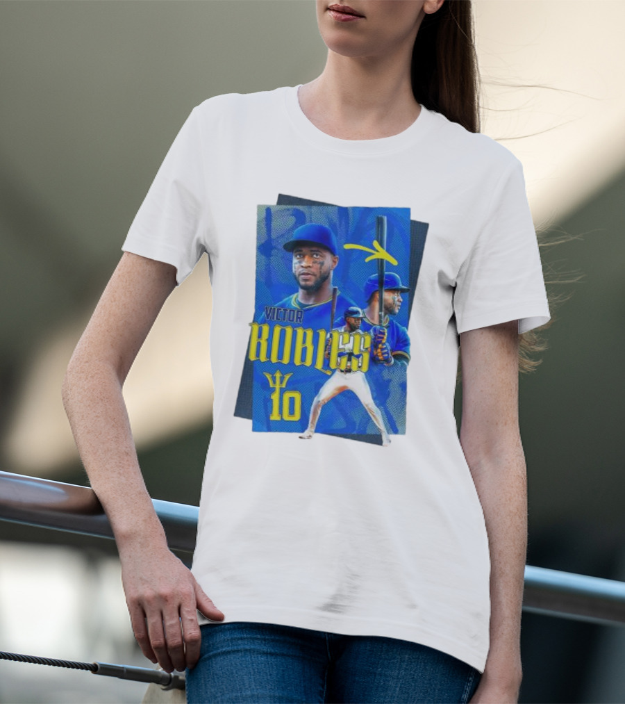 Victor Robles Baseball Player Blue And Yellow T-Shirt