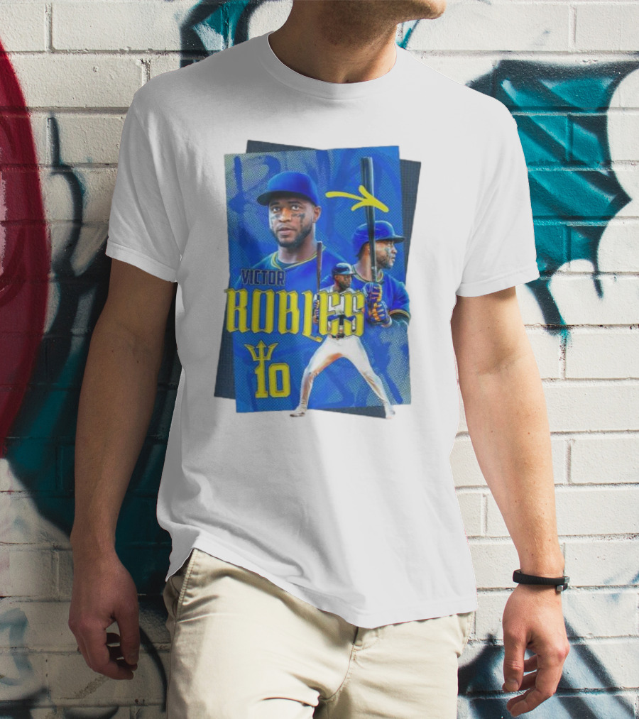 Victor Robles Baseball Player Blue And Yellow T-Shirt