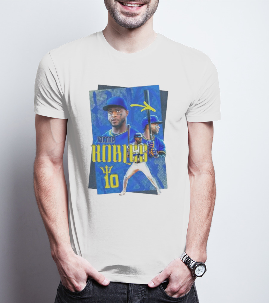 Victor Robles Baseball Player Blue And Yellow T-Shirt