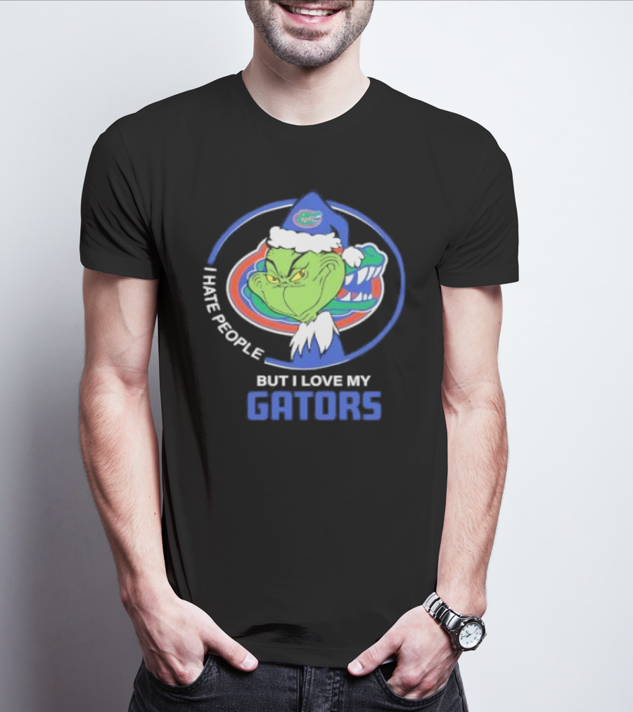 I Hate People But I Love My Gators Grinch Christmas T-Shirt