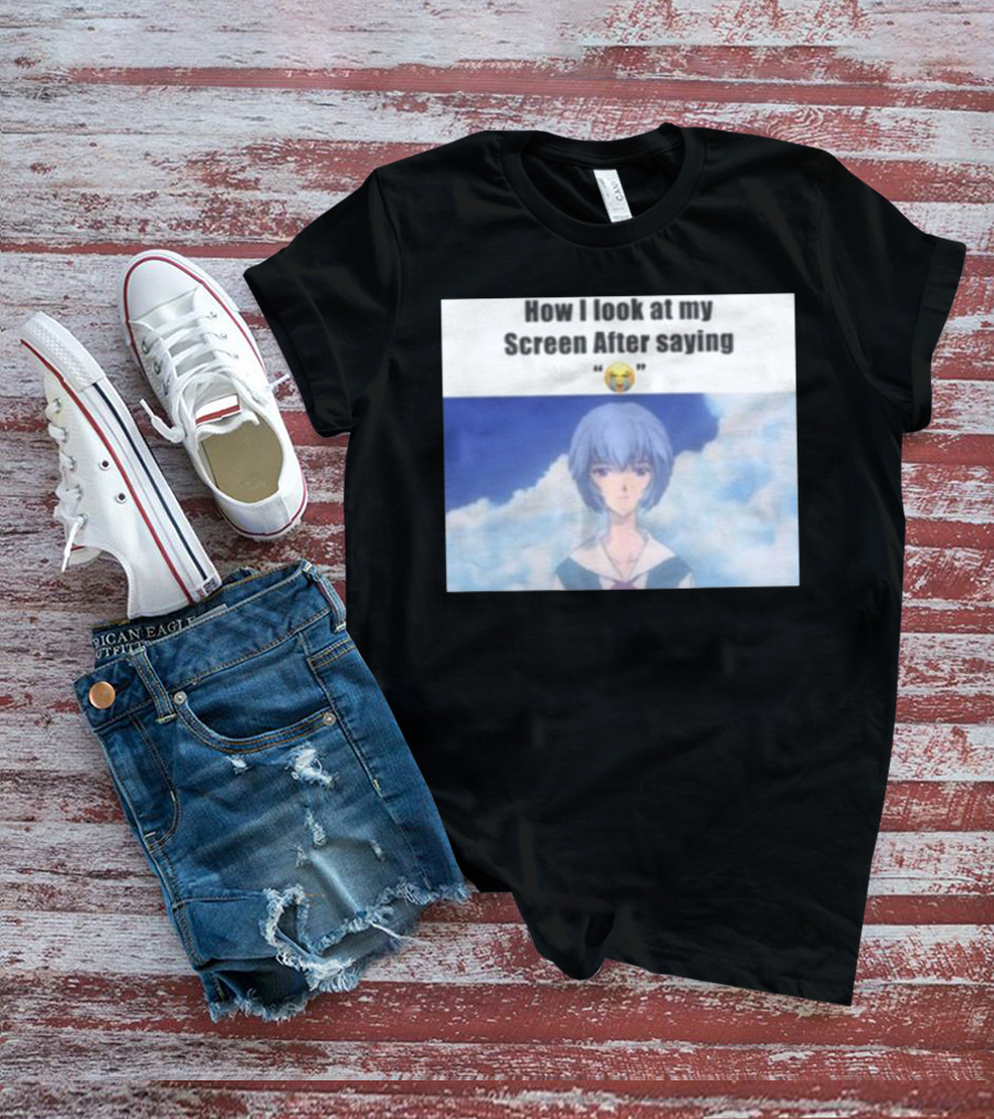 Goofy Ahh Tees Store How I Look At My Screen After Saying 😭 Anime Meme T-Shirt