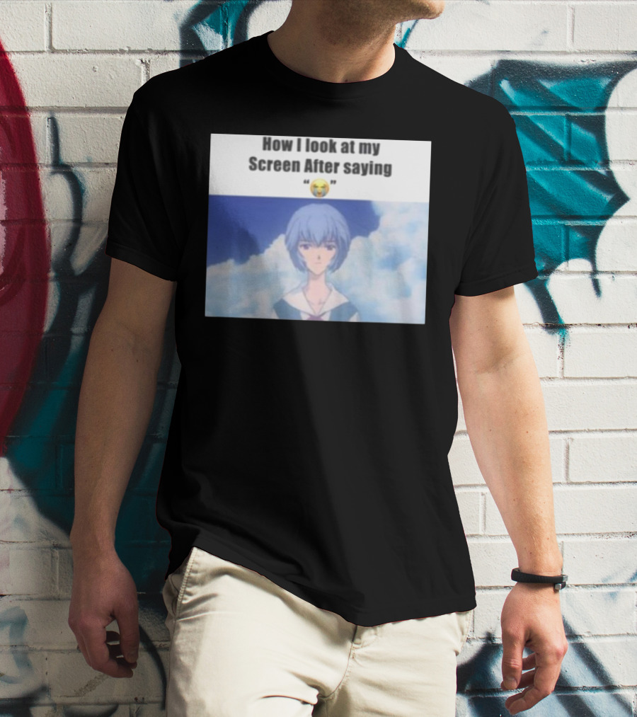 Goofy Ahh Tees Store How I Look At My Screen After Saying 😭 Anime Meme T-Shirt