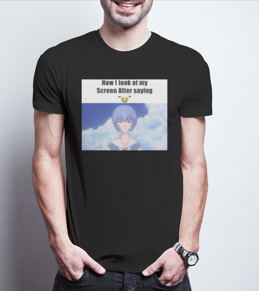 Goofy Ahh Tees Store How I Look At My Screen After Saying 😭 Anime Meme T-Shirt