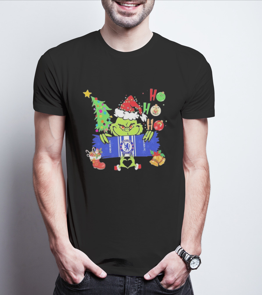 Grinch Ho Ho Ho Chelsea FC Christmas Festive Football Fun T-Shirt