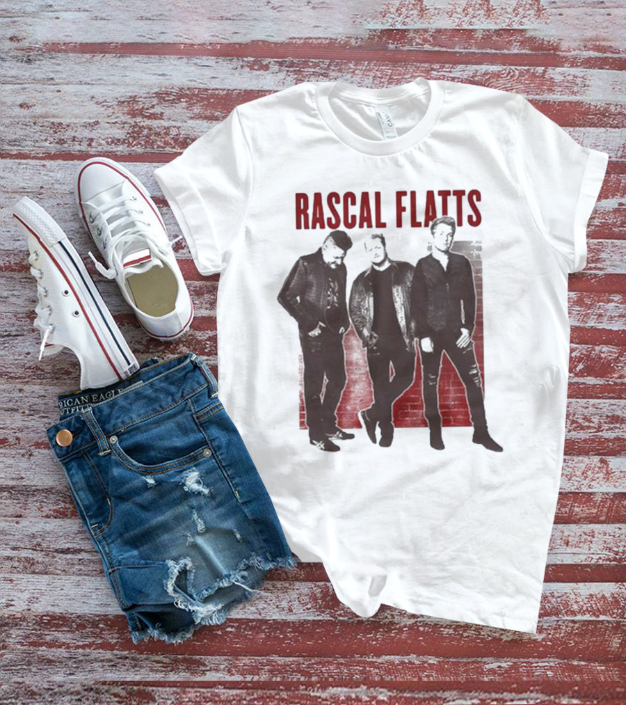 Rascal Flatts Band Photo Brick Wall Background T-Shirt